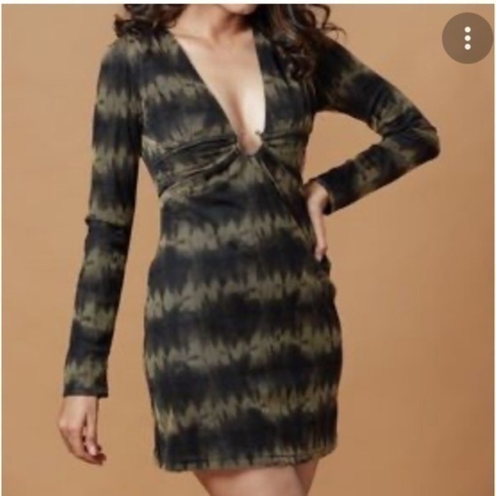 NWT Zara Dress Black and Olive Mini